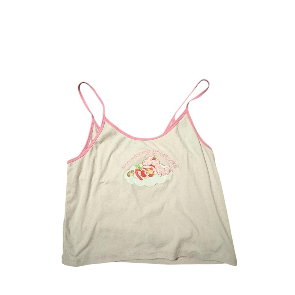 Strawberry Shortcake Tank Top with Pink Trim